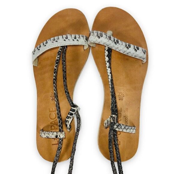 L*Space by Cocobella Natural Rio Snakeskin Sandals L_RIO-110 Women's 7.5 - Picture 6 of 9